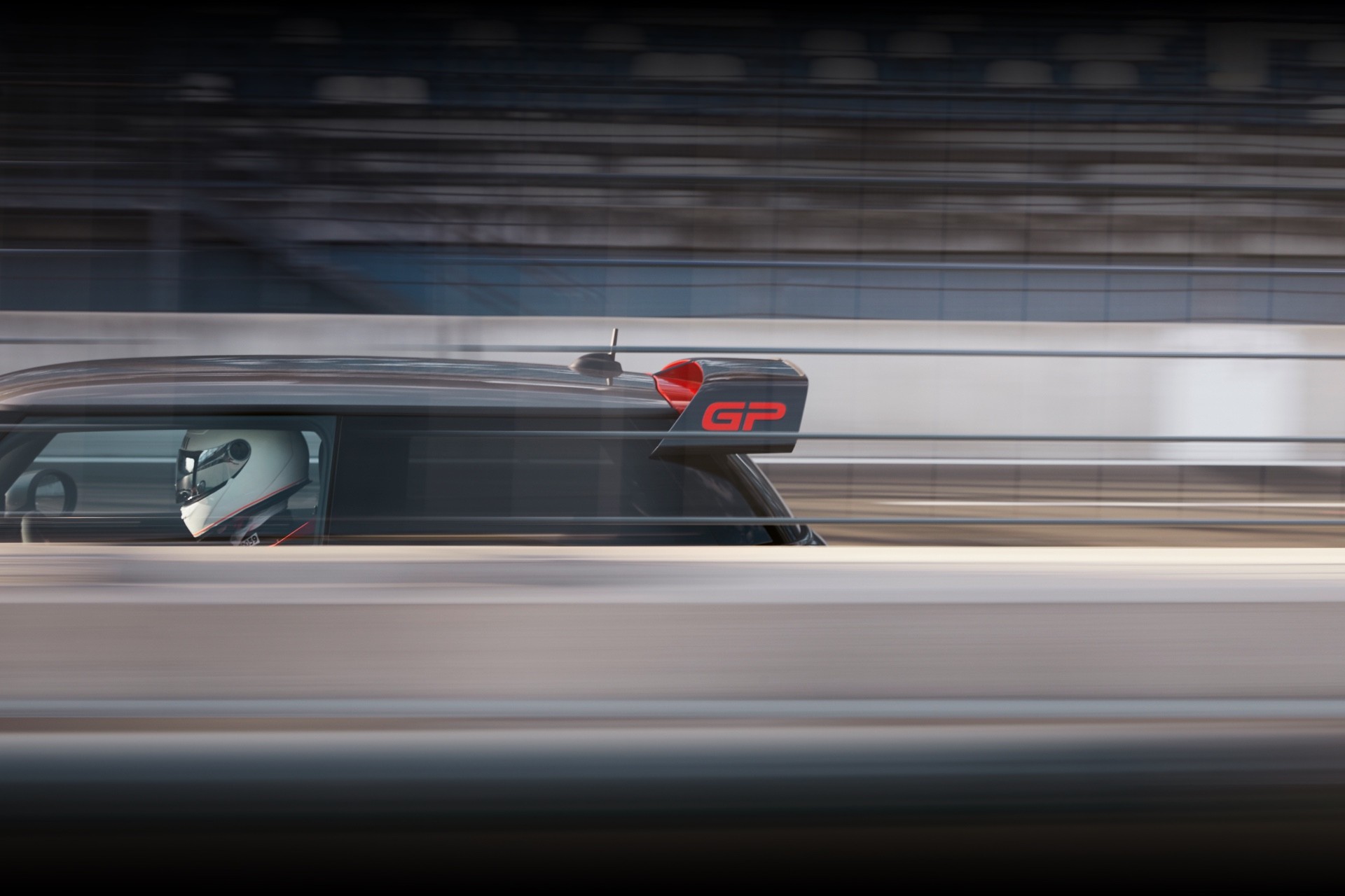 MINI John Cooper Works GP – vista anteriore e laterale - spoiler sul tetto